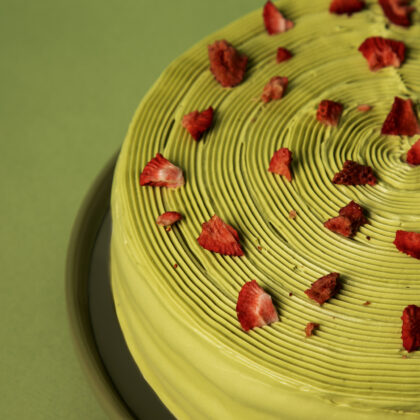 Matcha Strawberry Honey Cake